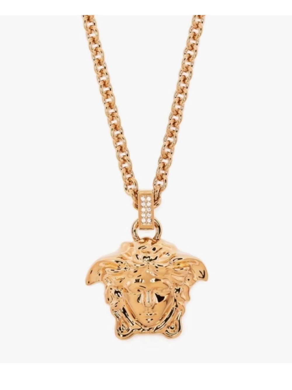 VERSACE Medusa head pendant crystal necklace